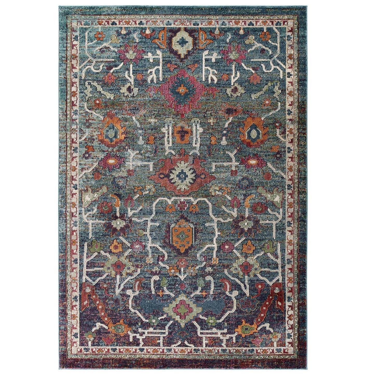 Modway Tribute Every Distressed Vintage Floral 5x8 Area Rug | Rugs | Modishstore