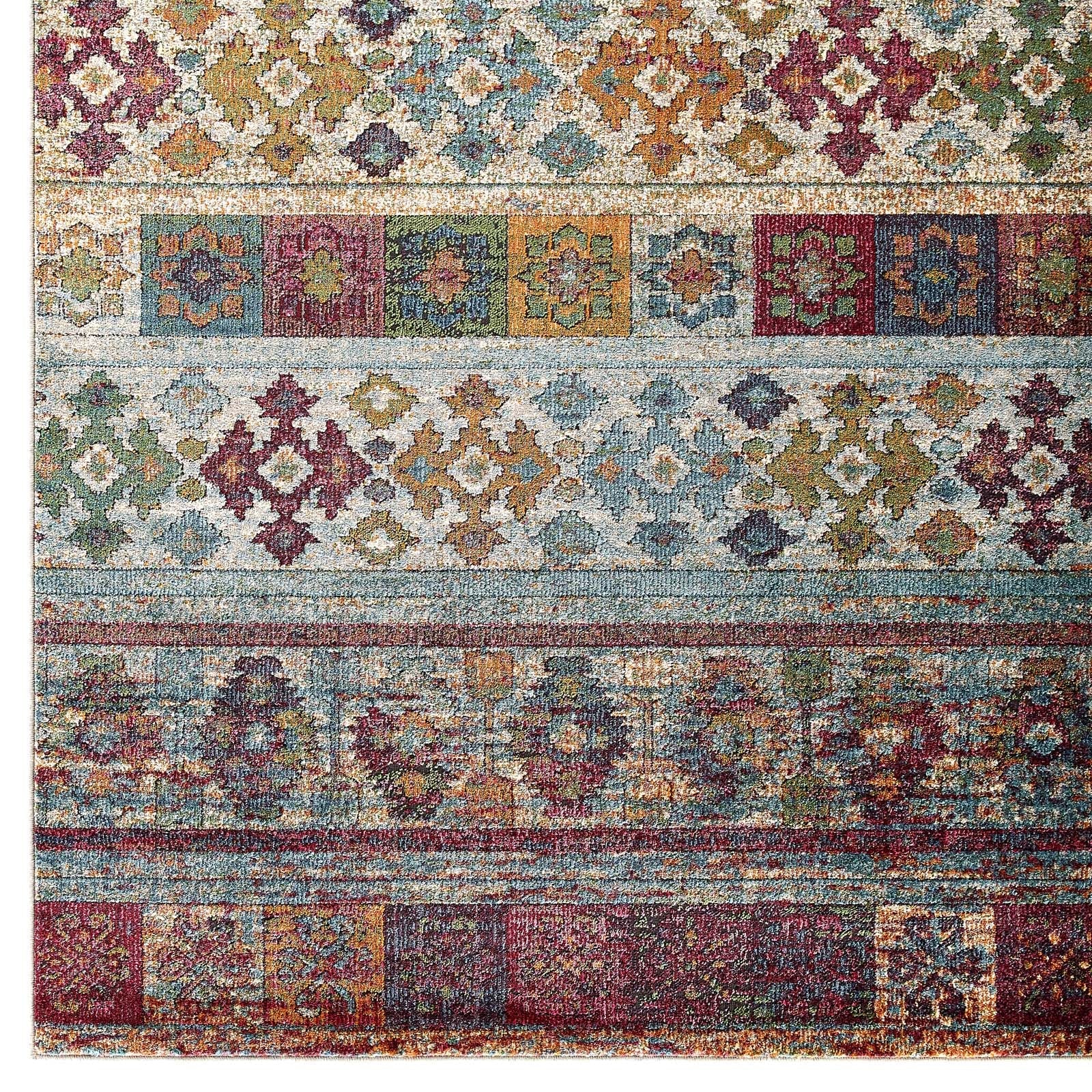 Modway Tribute Nala Distressed Vintage Floral Lattice 5x8 Area Rug | Rugs | Modishstore-2