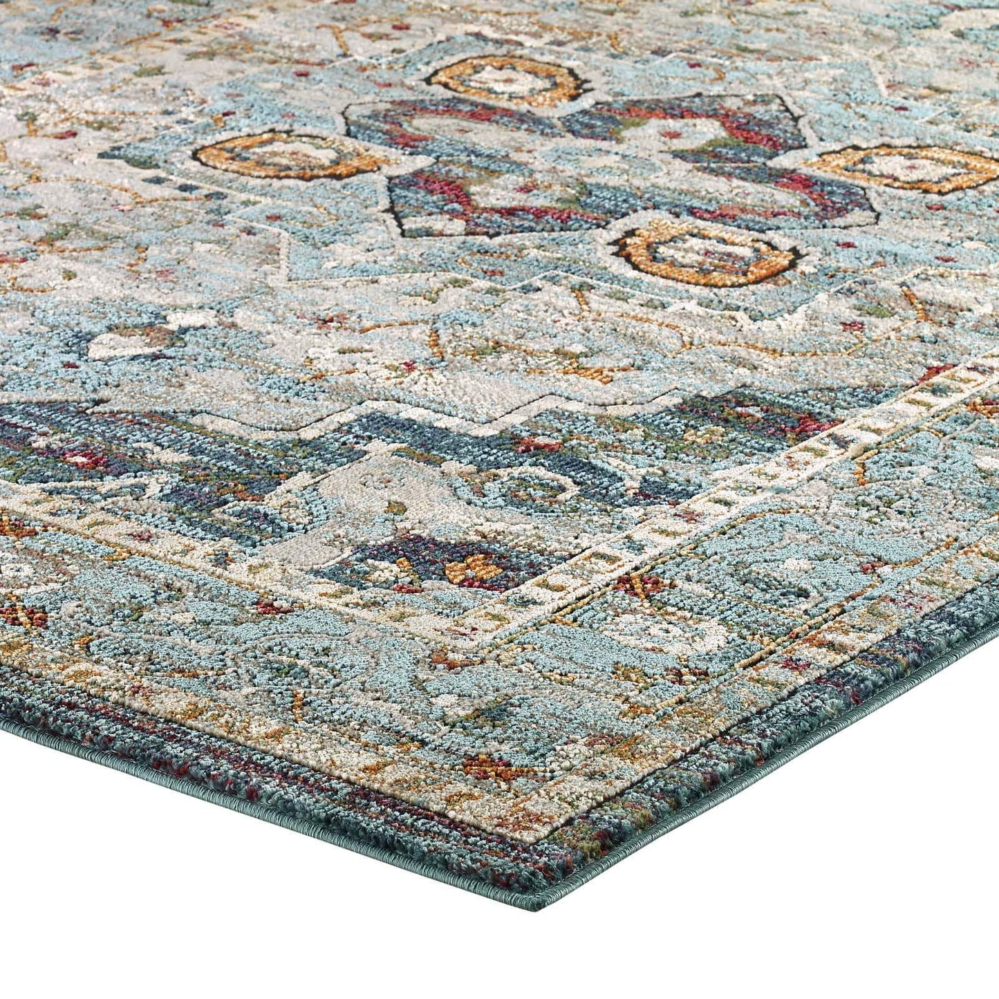 Modway-Tribute Diantha Distressed Vintage Floral Persian Medallion 5x8 Area Rug