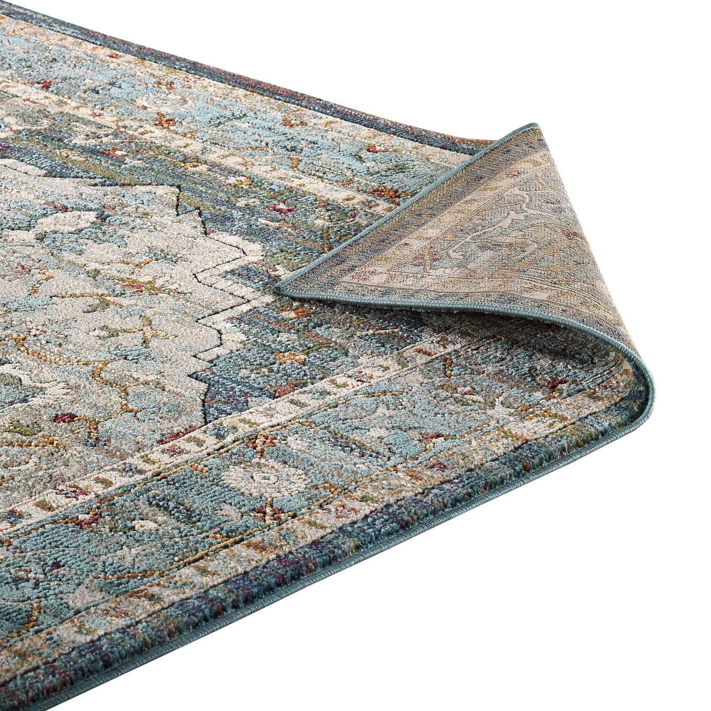 Modway-Tribute Diantha Distressed Vintage Floral Persian Medallion 5x8 Area Rug