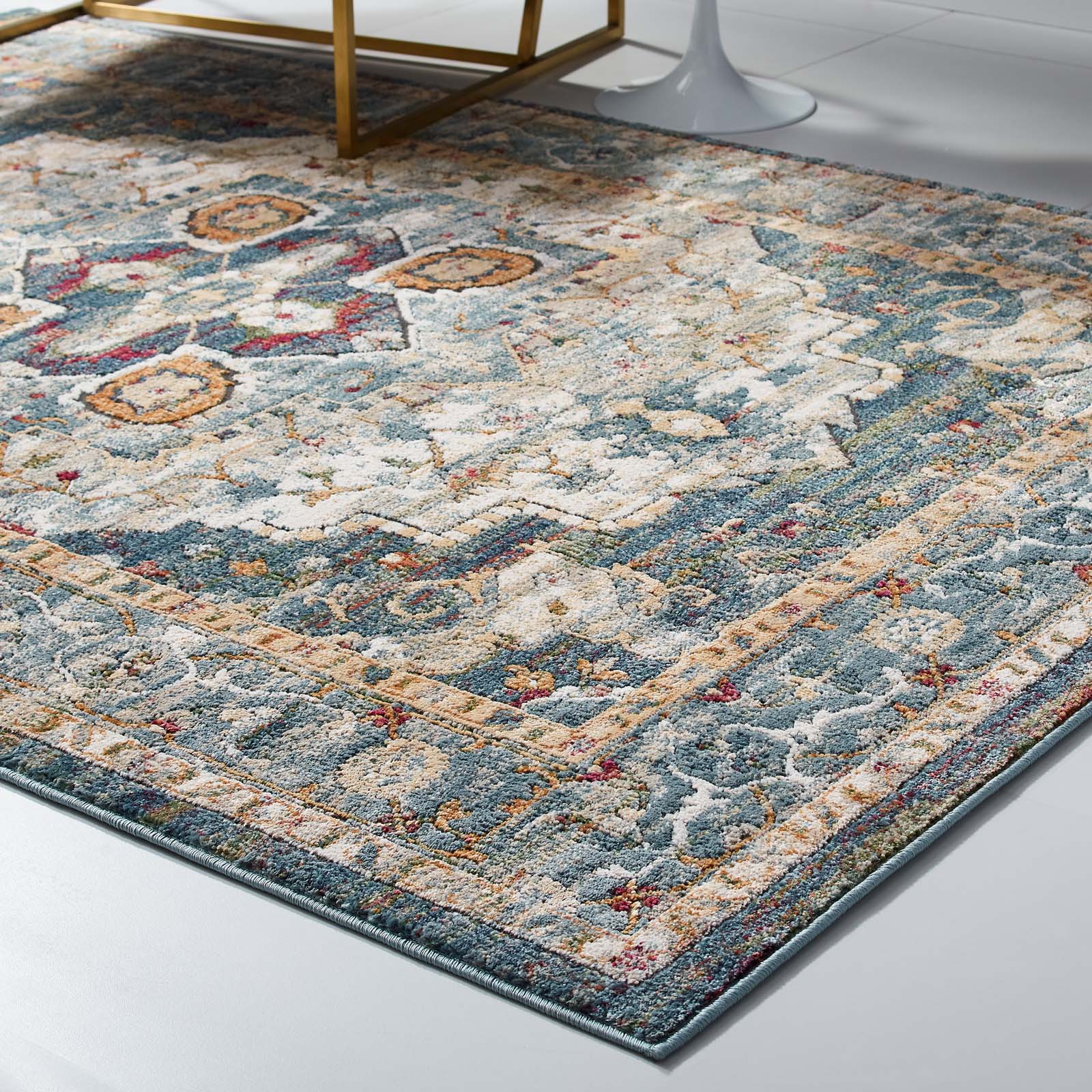 Modway Tribute Diantha Distressed Vintage Floral Persian Medallion 8x10 Area Rug | Rugs | Modishstore-6
