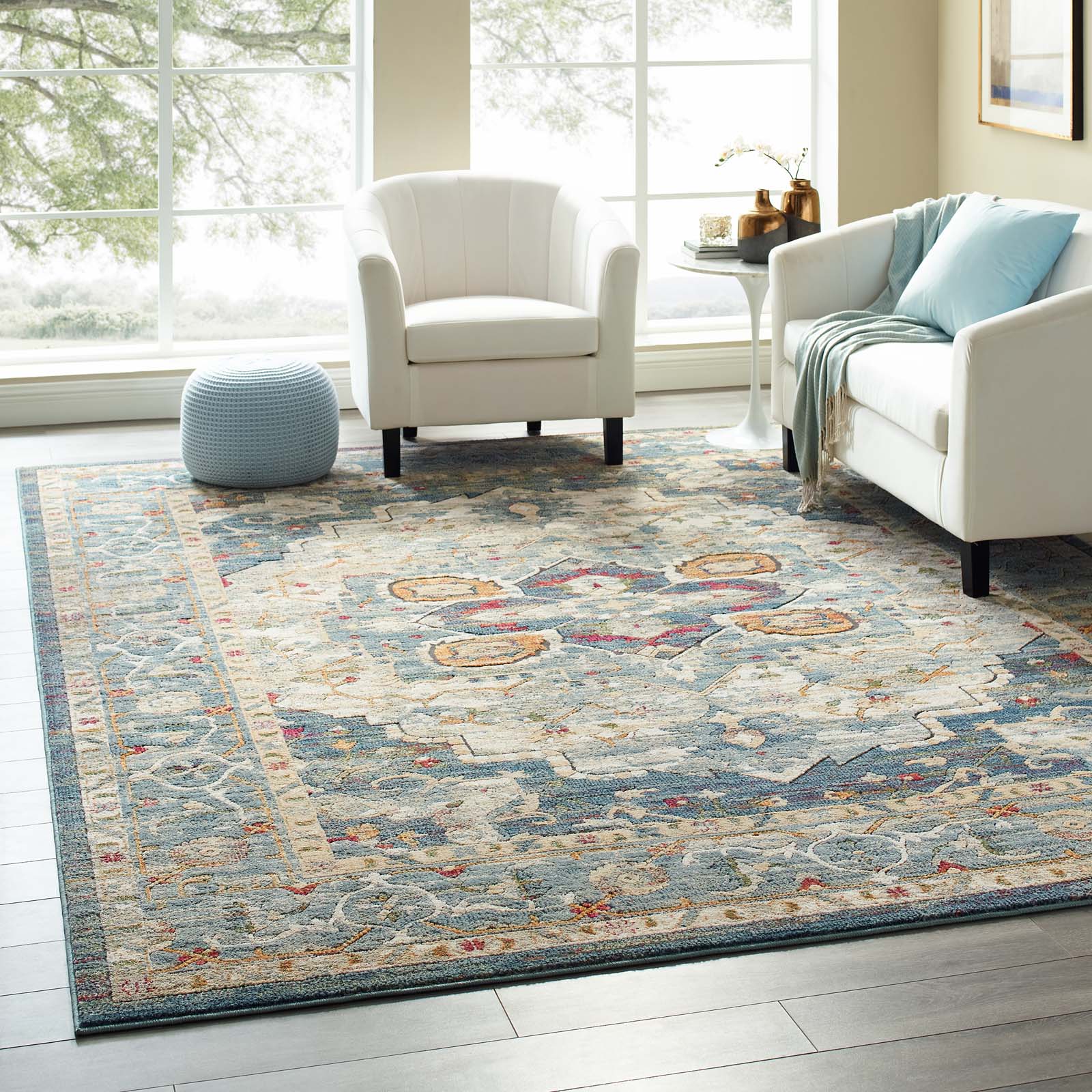 Modway Tribute Diantha Distressed Vintage Floral Persian Medallion 8x10 Area Rug | Rugs | Modishstore