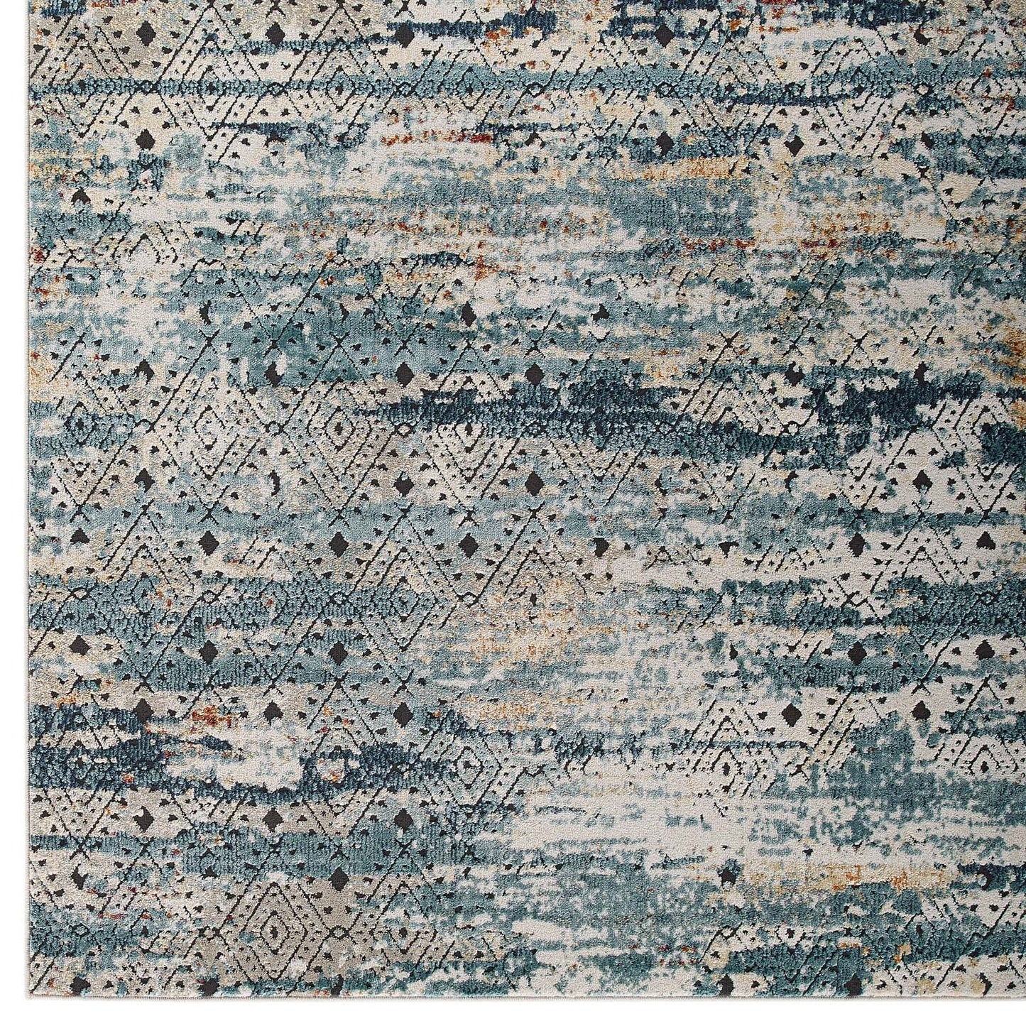 Modway Tribute Eisley Rustic Distressed Transitional Diamond Lattice 5x8 Area Rug | Rugs | Modishstore-2
