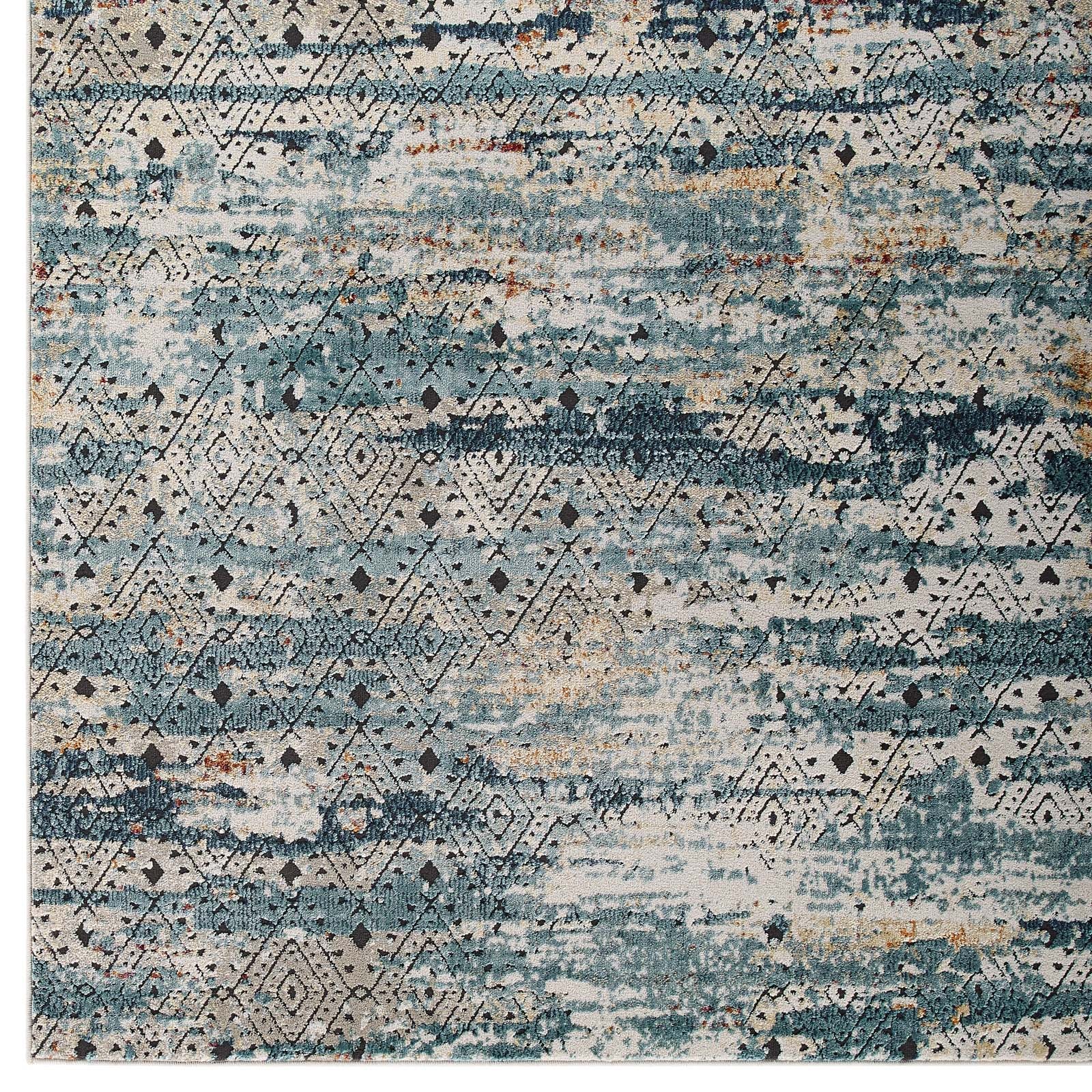 Modway Tribute Eisley Rustic Distressed Transitional Diamond Lattice 5x8 Area Rug | Rugs | Modishstore-2