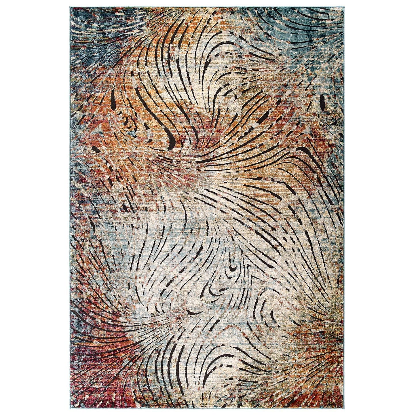 Modway Tribute Ember Contemporary Modern Vintage Mosaic 5x8 Area Rug