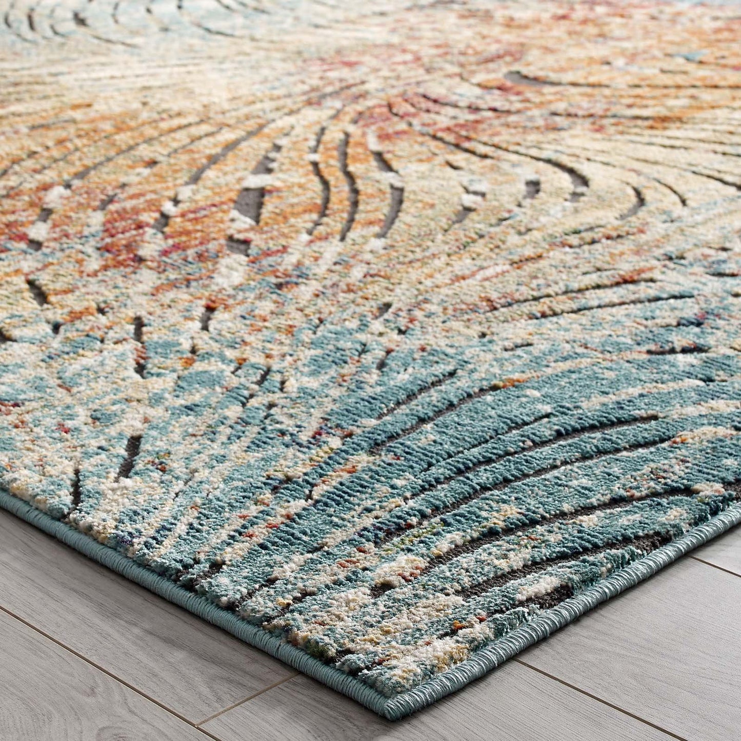 Modway Tribute Ember Contemporary Modern Vintage Mosaic 5x8 Area Rug