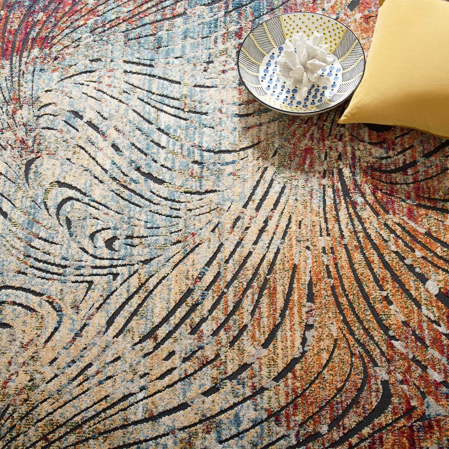 Modway Tribute Ember Contemporary Modern Vintage Mosaic 5x8 Area Rug