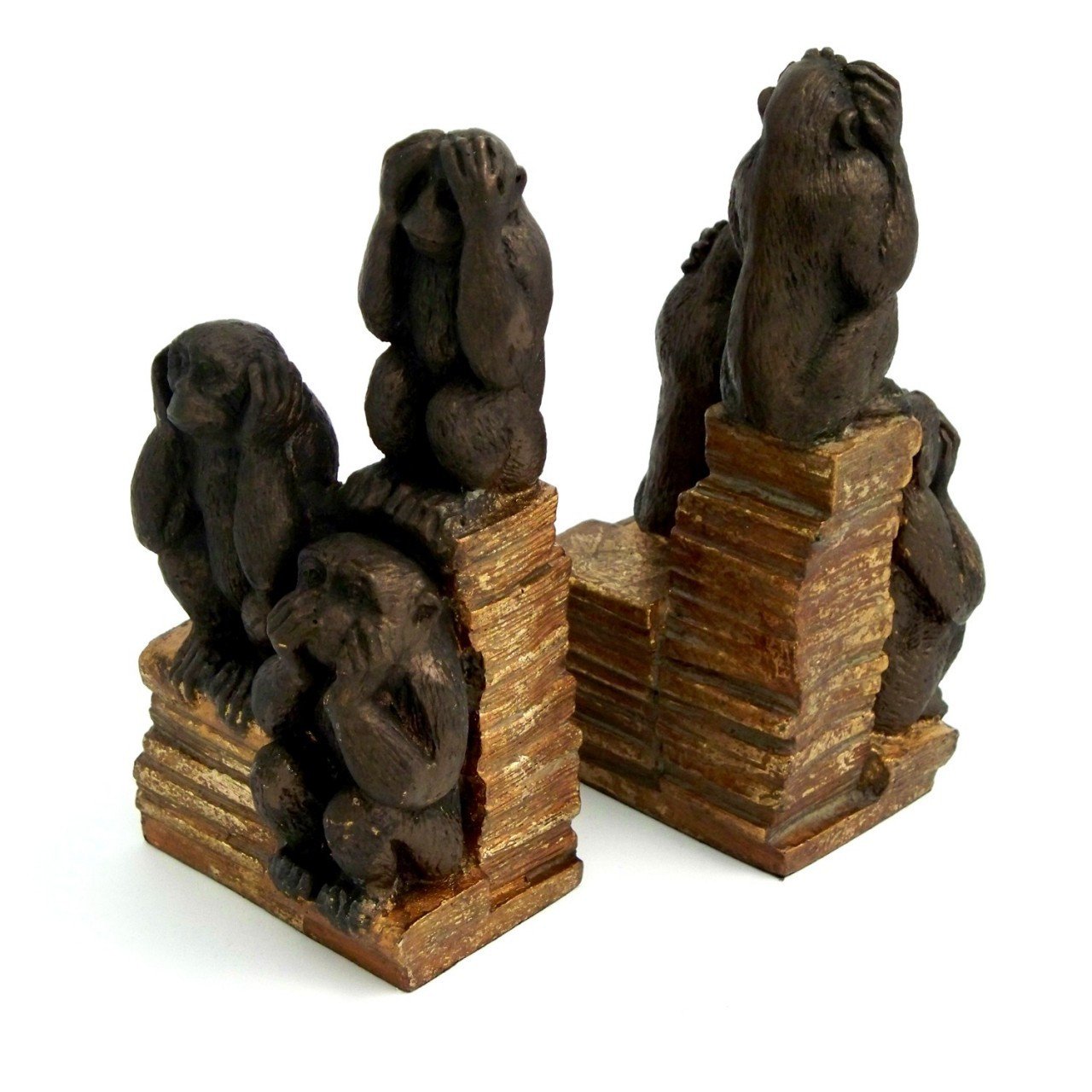 Bey-Berk Resin Monkey Bookends