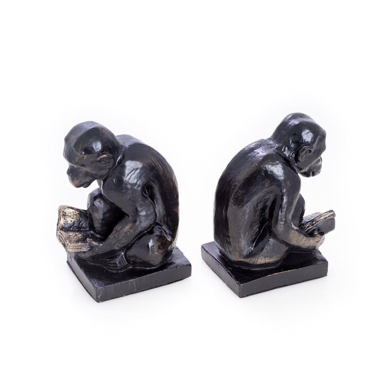 Bey-Berk Bronzed Monkey Bookends