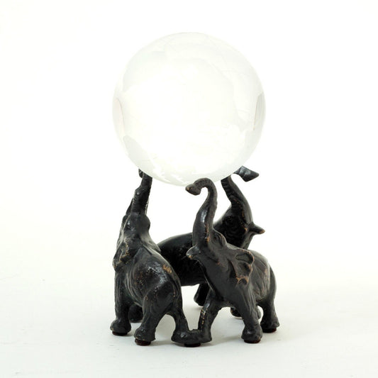 Bey-Berk Brass Elephant Ball Holder