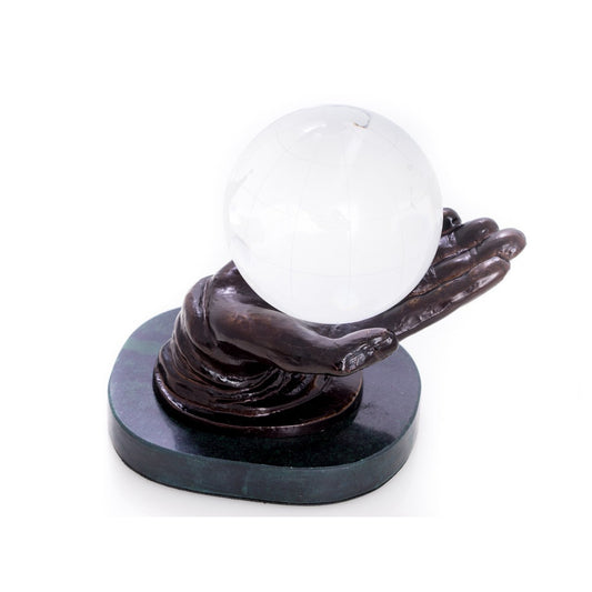 Bey-Berk Brass Hand Ball Holder Sculpture
