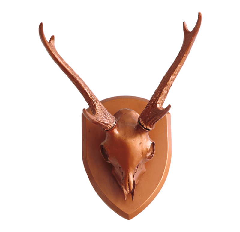 Gold Leaf Design Group Resin Mule Deer Skull With Antlers On Medallion