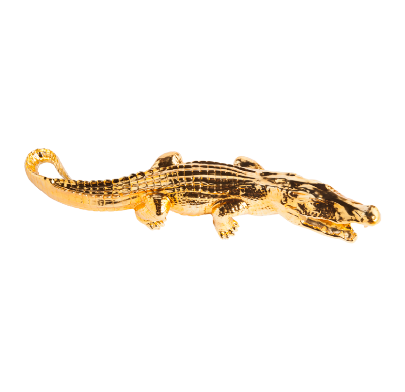 Gold Leaf Design Group Resin Crocodile - Electroplated Gold