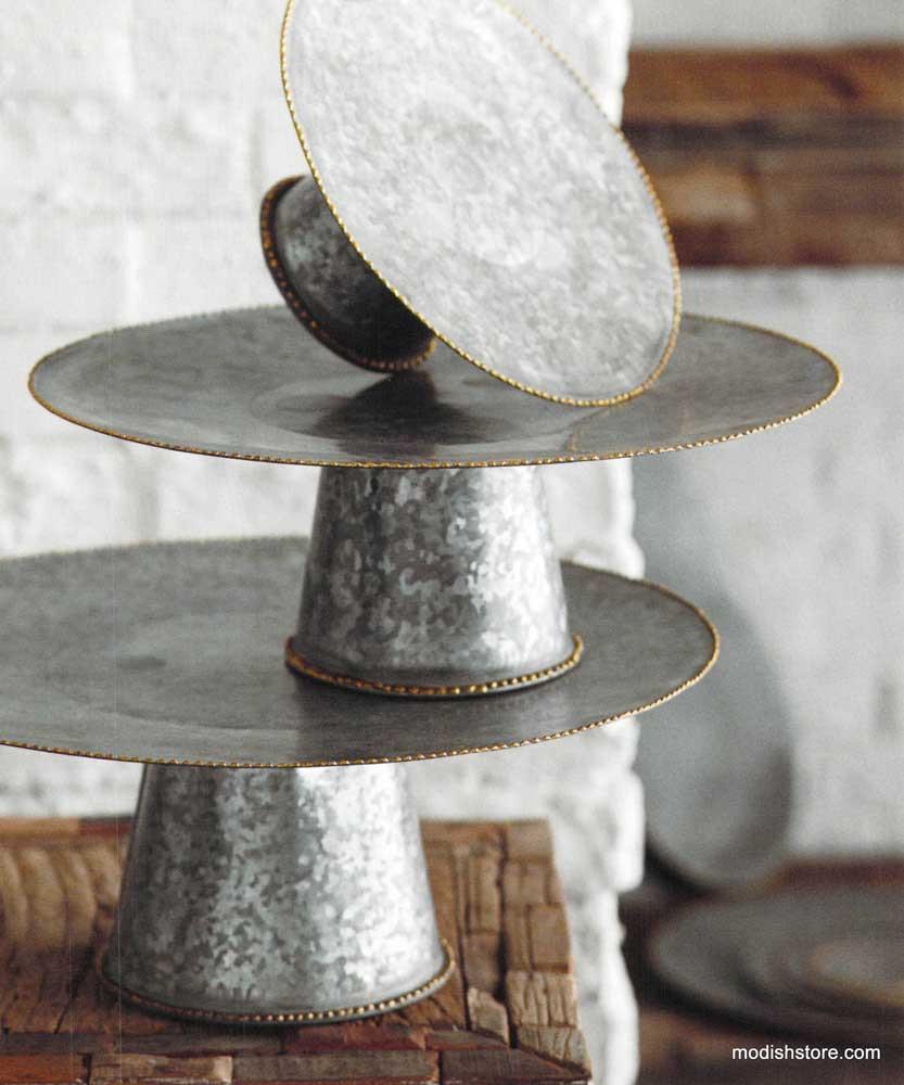 Roost Beaded Brass Pedestals - Set Of 3