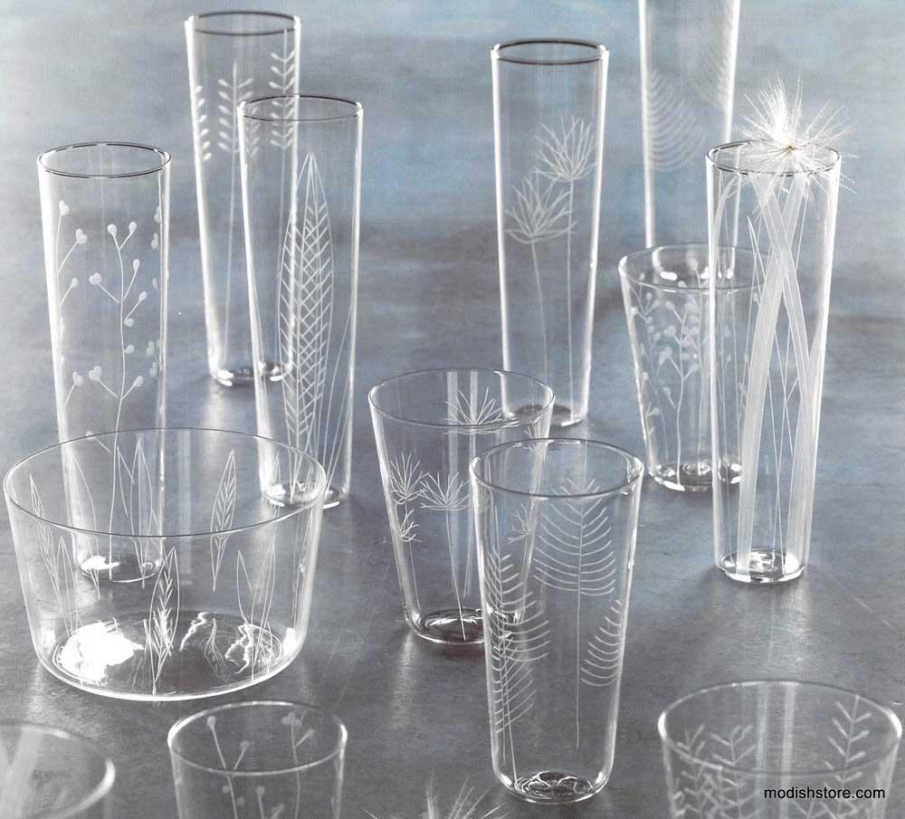 Roost Etched Botanical Glassware