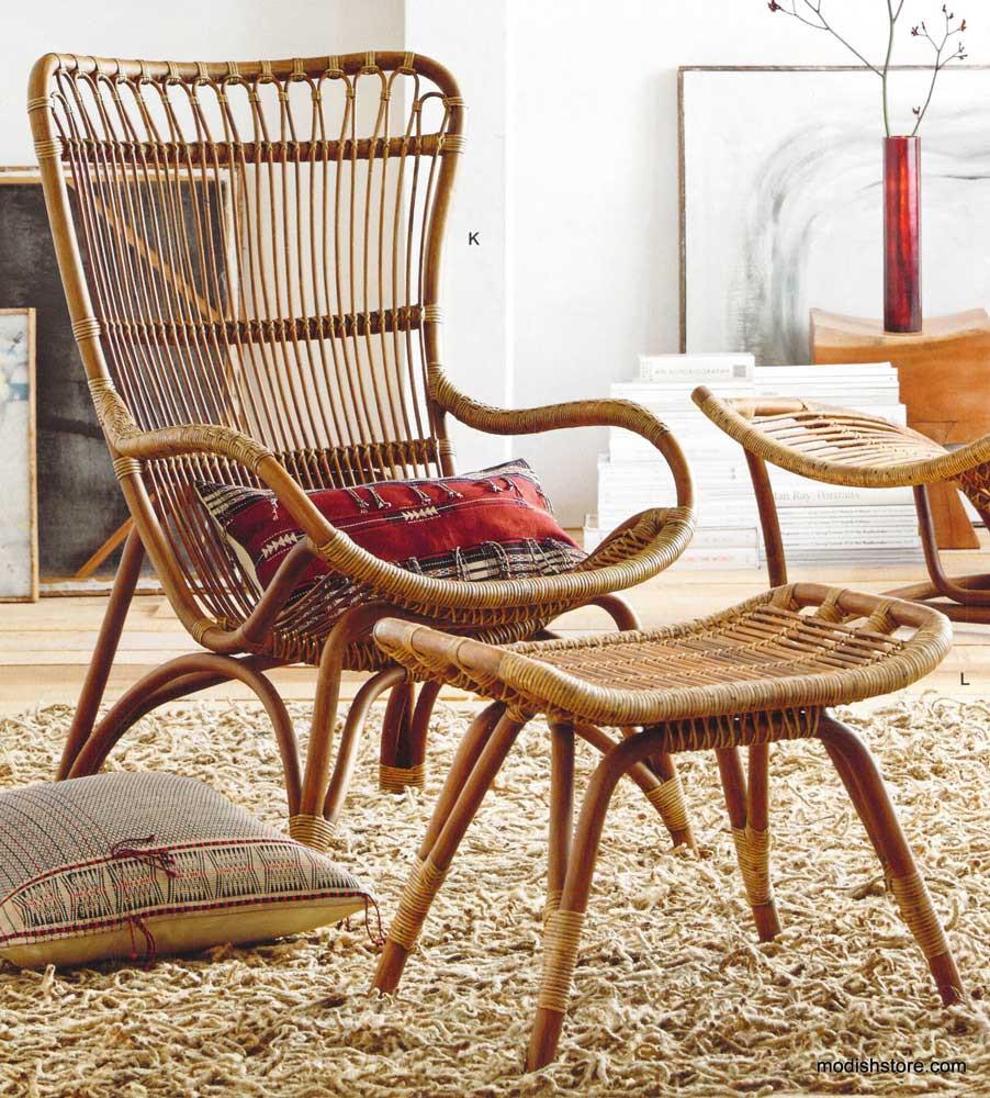 Roost Lars Rattan Ottoman