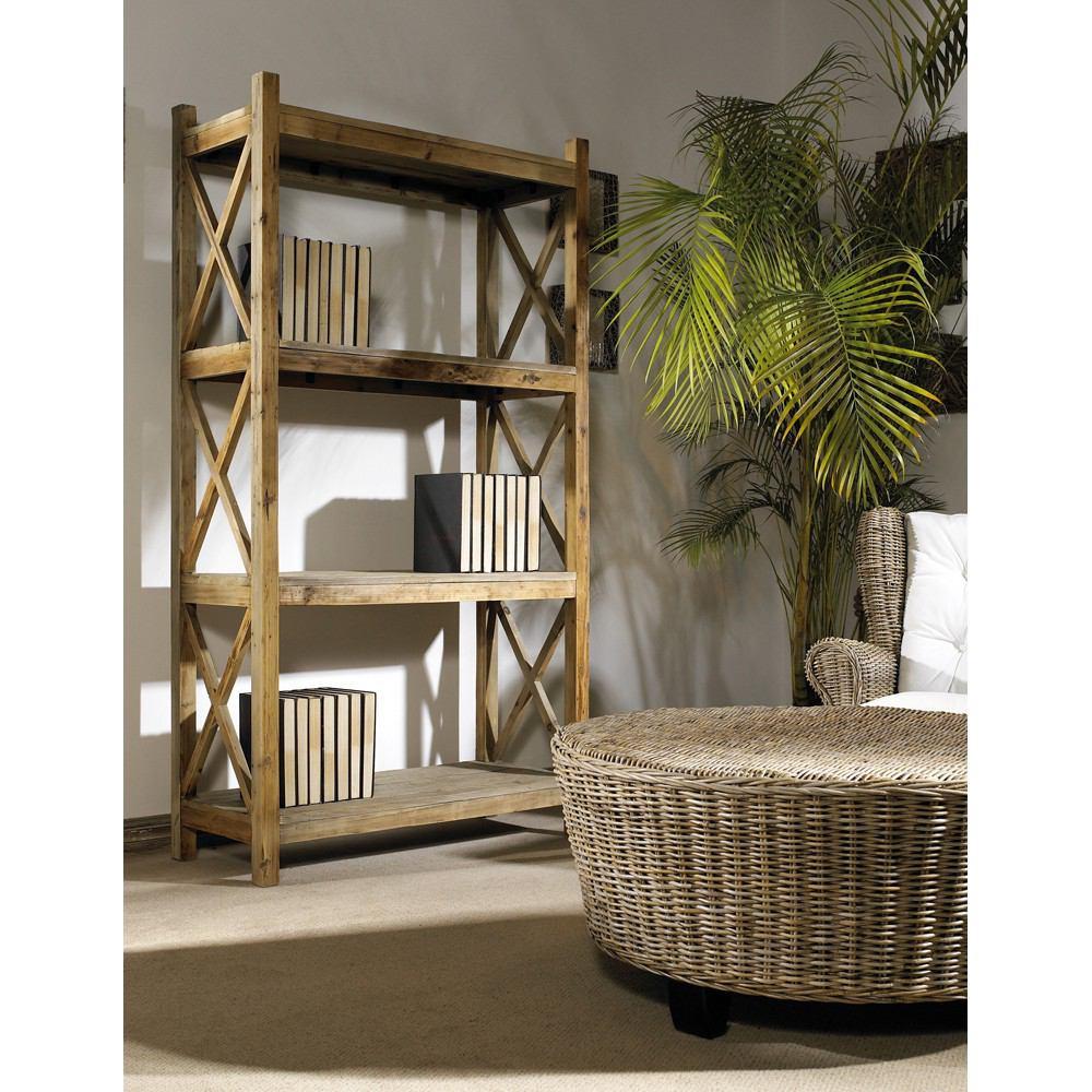 Padma's Plantation Salvaged Wood Cross Rack Book Case