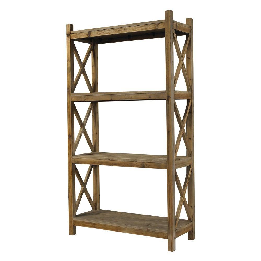 Padma's Plantation Salvaged Wood Cross Rack Book Case