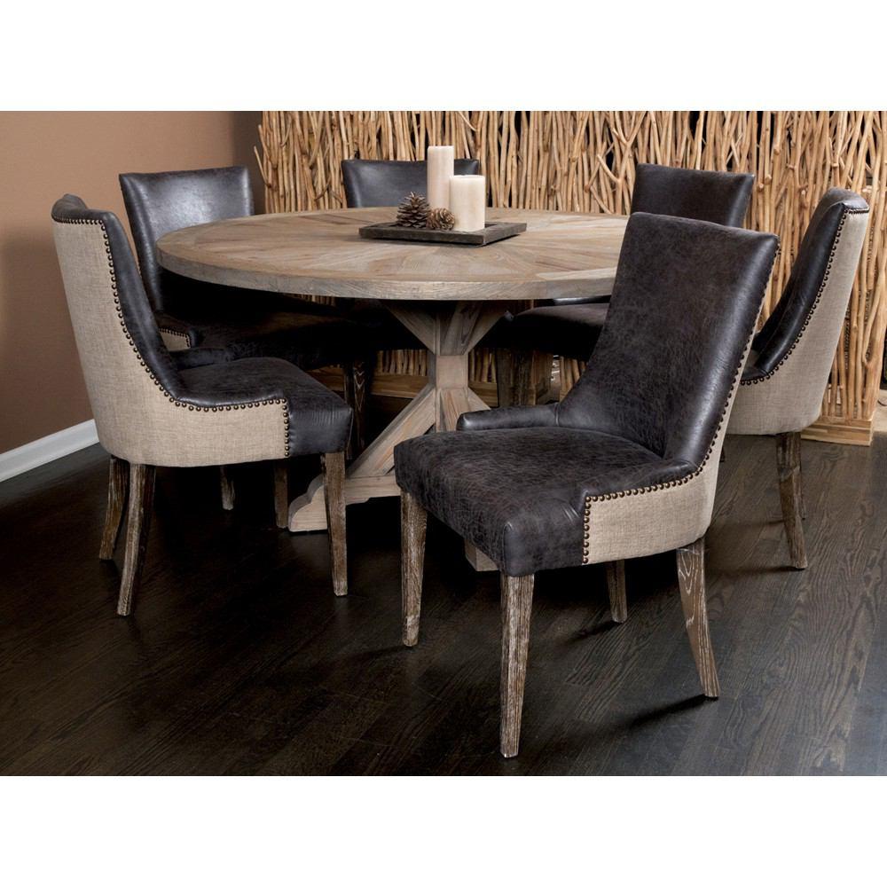 Padma's Plantation Sanibel Island Dining Chair - Muddy Brown Linen - Set Of 2