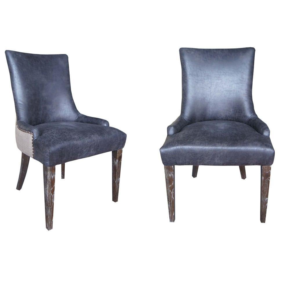 Padma's Plantation Sanibel Island Dining Chair - Muddy Brown Linen - Set Of 2