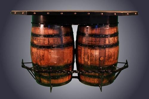 Antlerworx Split Whiskey Barrel Bar with Shelves (WB-1)