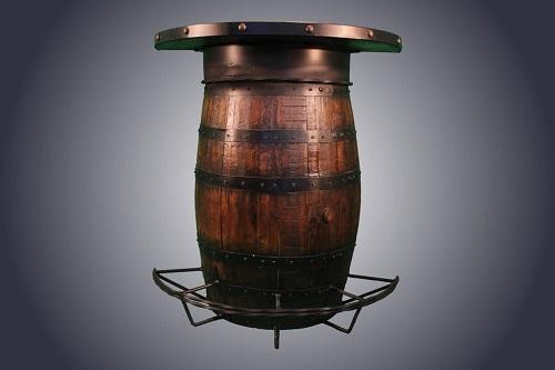 Antlerworx Half Whiskey Barrel Bar with Shelves (WB-3)