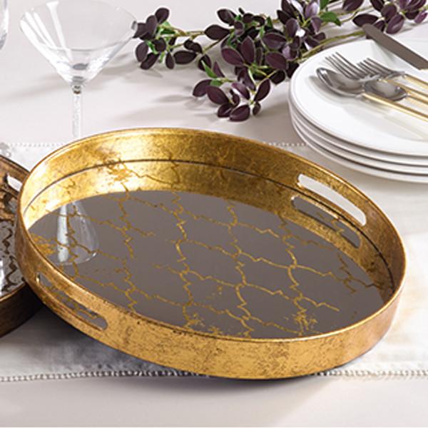 Saro Decorative Round Serving Tray Decorative Trays & Dishes, Saro, - Modish Store