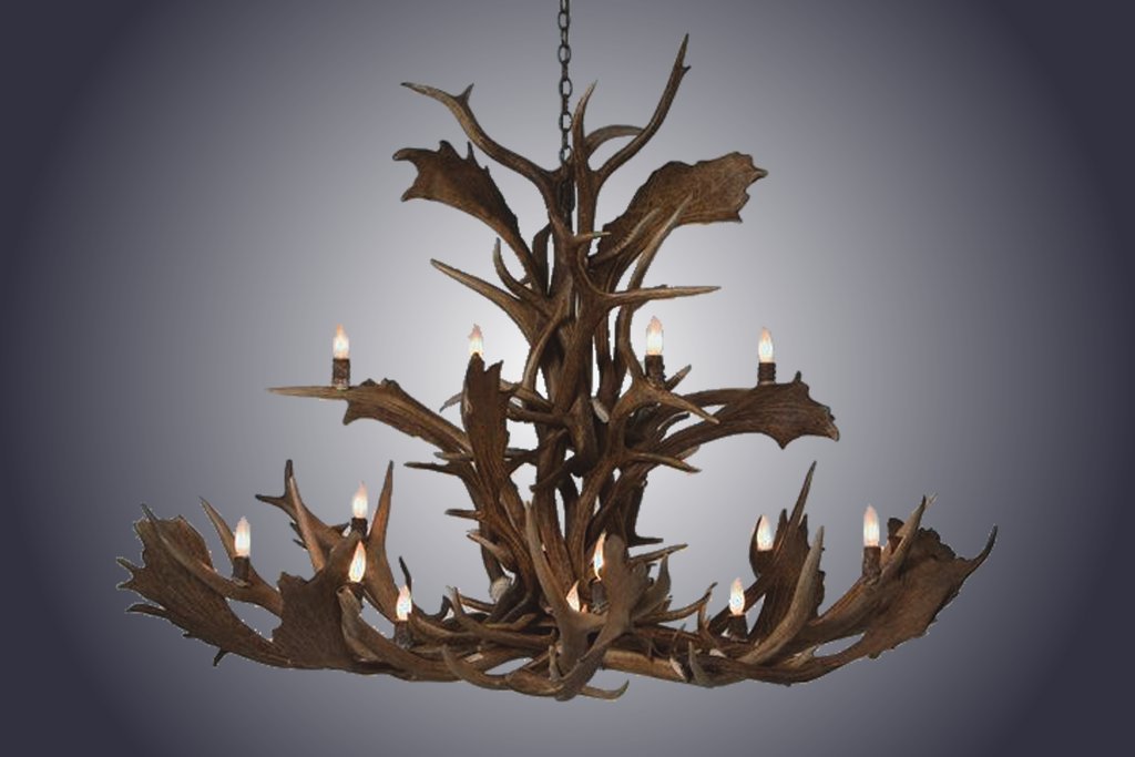 Antlerworx 16 Light Large Elk/Fallow Cascading Antler Chandelier (SKU-148)