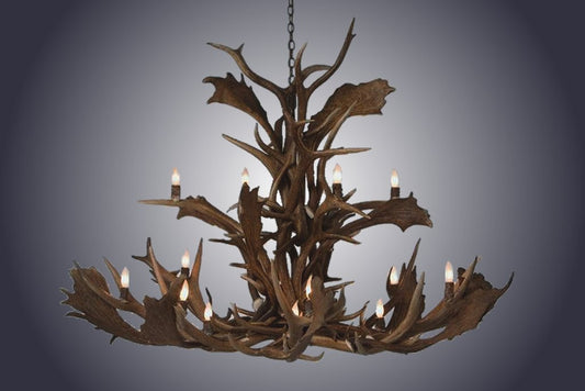 Antlerworx 16 Light Large Elk/Fallow Cascading Antler Chandelier (SKU-148)