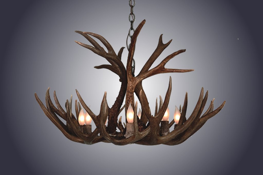 Antlerworx 12 Light XXL Mule Deer Antler Chandelier (SKU-65XXL)