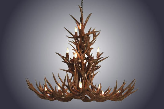 Antlerworx 16 Light XXL Cascade Mule Deer Antler Chandelier (SKU-80XXL)