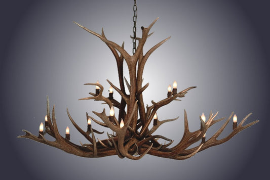 Antlerworx 16 Light Double Tier Elk Antler Chandelier (SKU-90)