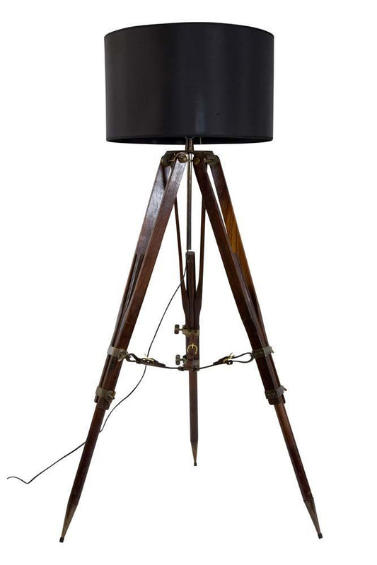 Campaign Tripod Lamp - Blk Sq.Shade By Authentic Models