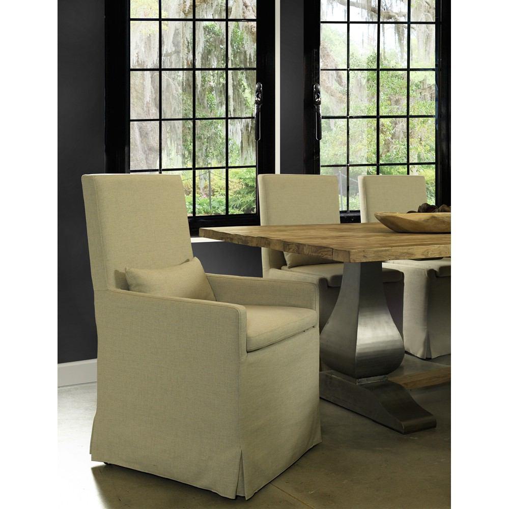 Padma's Plantation Sandspur Beach Arm Dining Chair With Casters