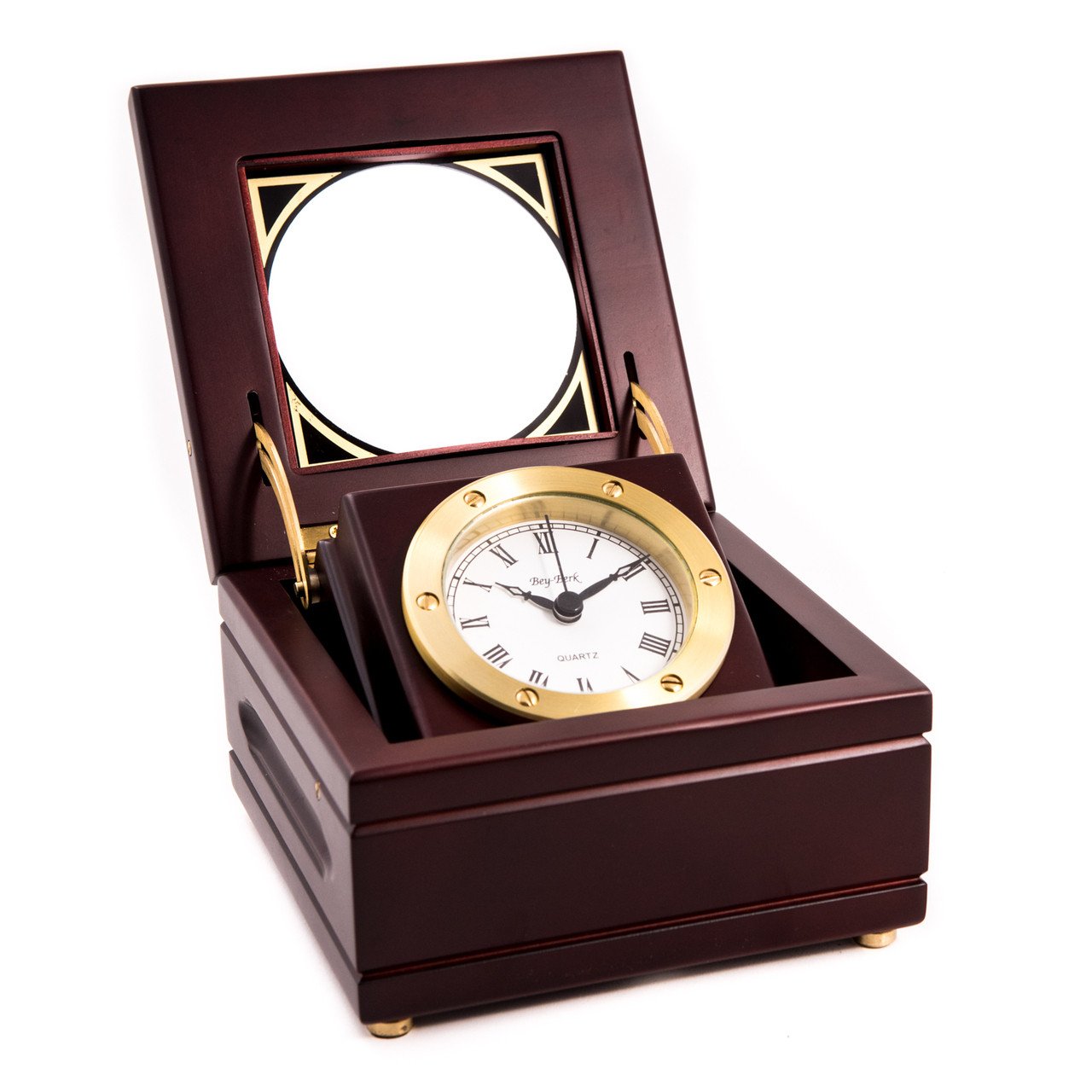 Bey-Berk Solid Brass Gimbal Clock