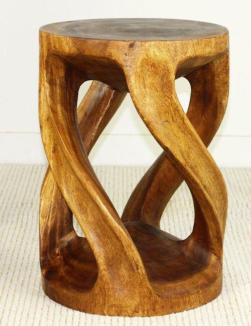 Strata Furniture Round Wild Circular Twist End Table