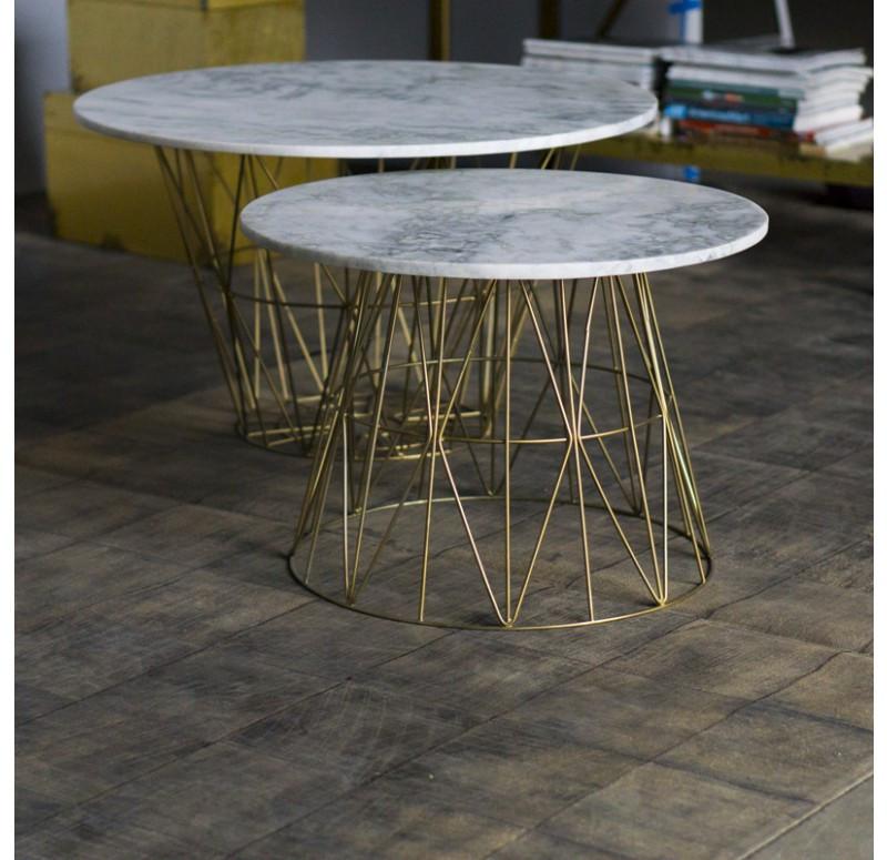 Gold Leaf Design Group Troy Tables with Marble Tops