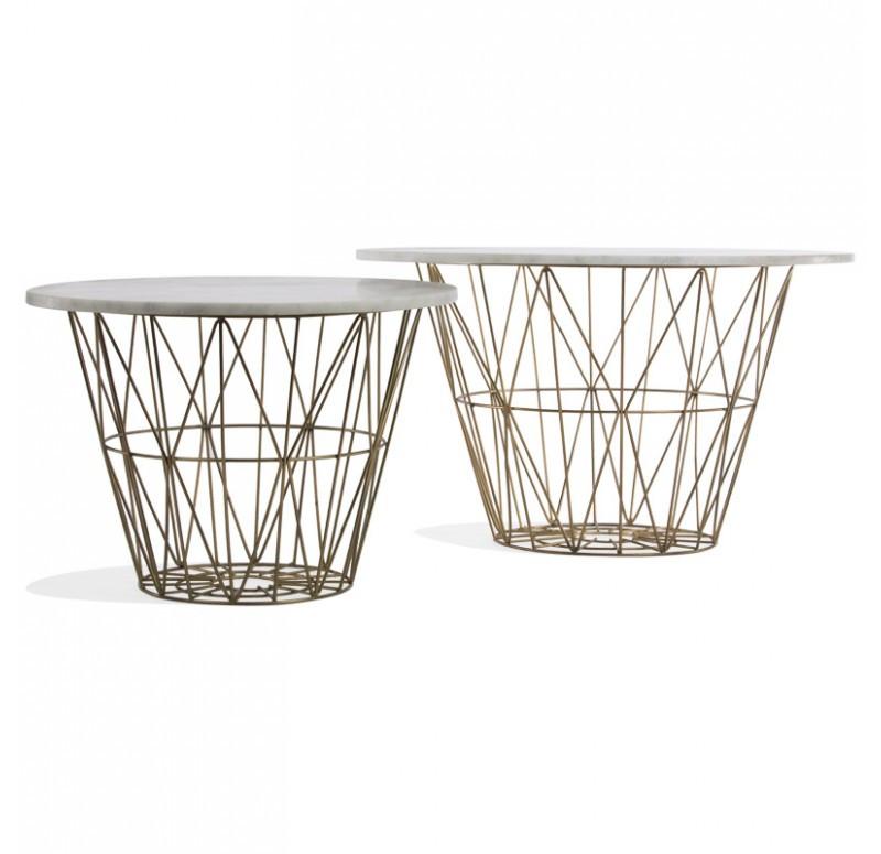 Gold Leaf Design Group Troy Tables with Marble Tops