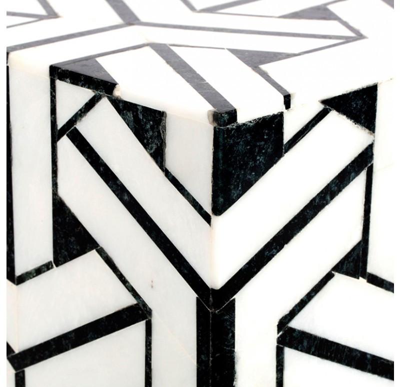 Gold Leaf Design Group Cube Table Inlay Stone