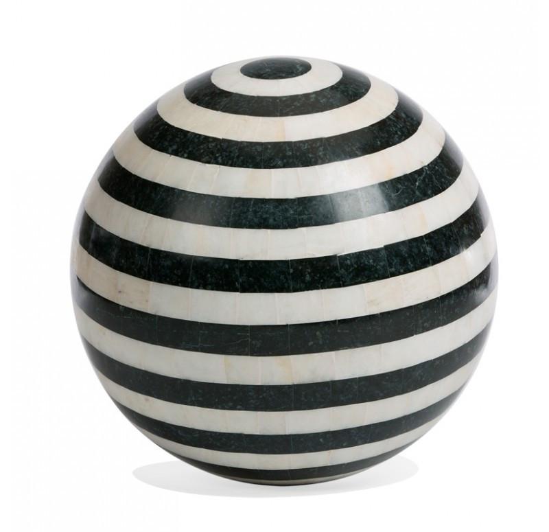Gold Leaf Design Group Stripe Inlay Stone Sphere