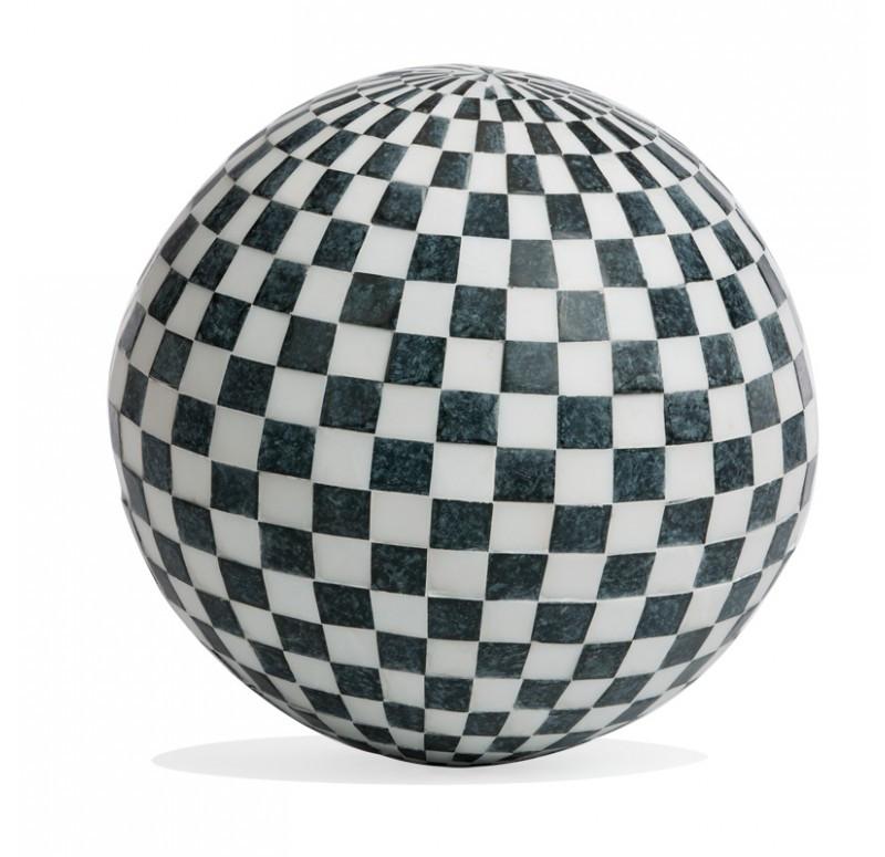 Gold Leaf Design Group Check Inlay Stone Sphere