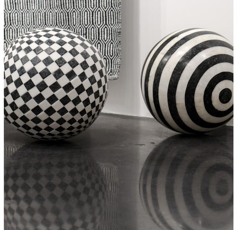 Gold Leaf Design Group Stripe Inlay Stone Sphere