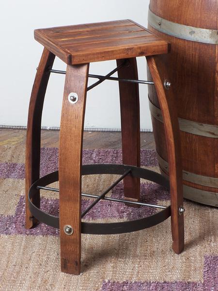 2-Day Designs 24" Stave Stool With Wood Seat