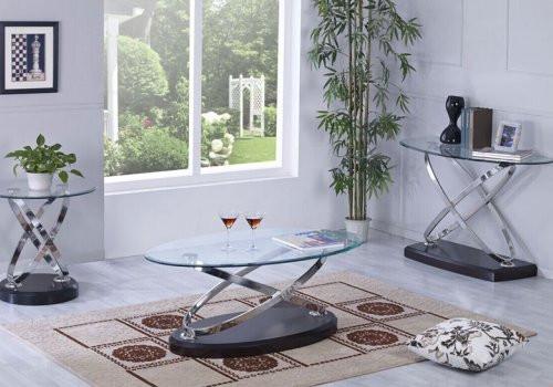 Contemporary Vision Glass Top Cocktail Table