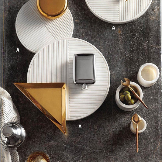 Roost Cut Lines Marble Serving Boards - Set Of 2