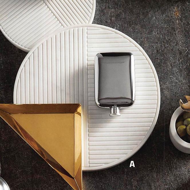 Roost Cut Lines Marble Serving Boards - Set Of 2