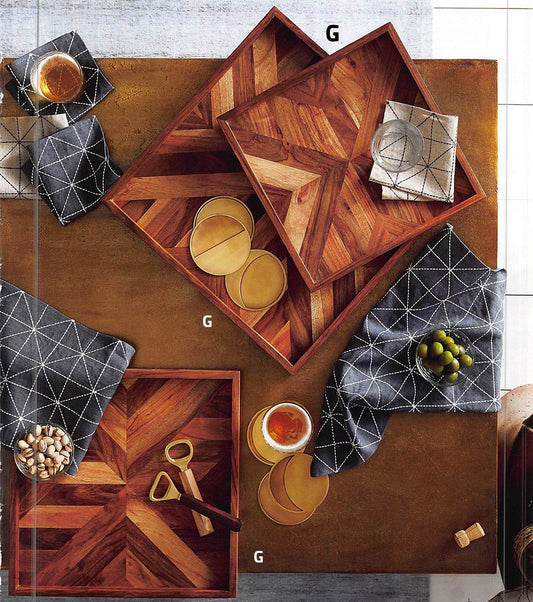 Roost Marquetry Trays - Set Of 3