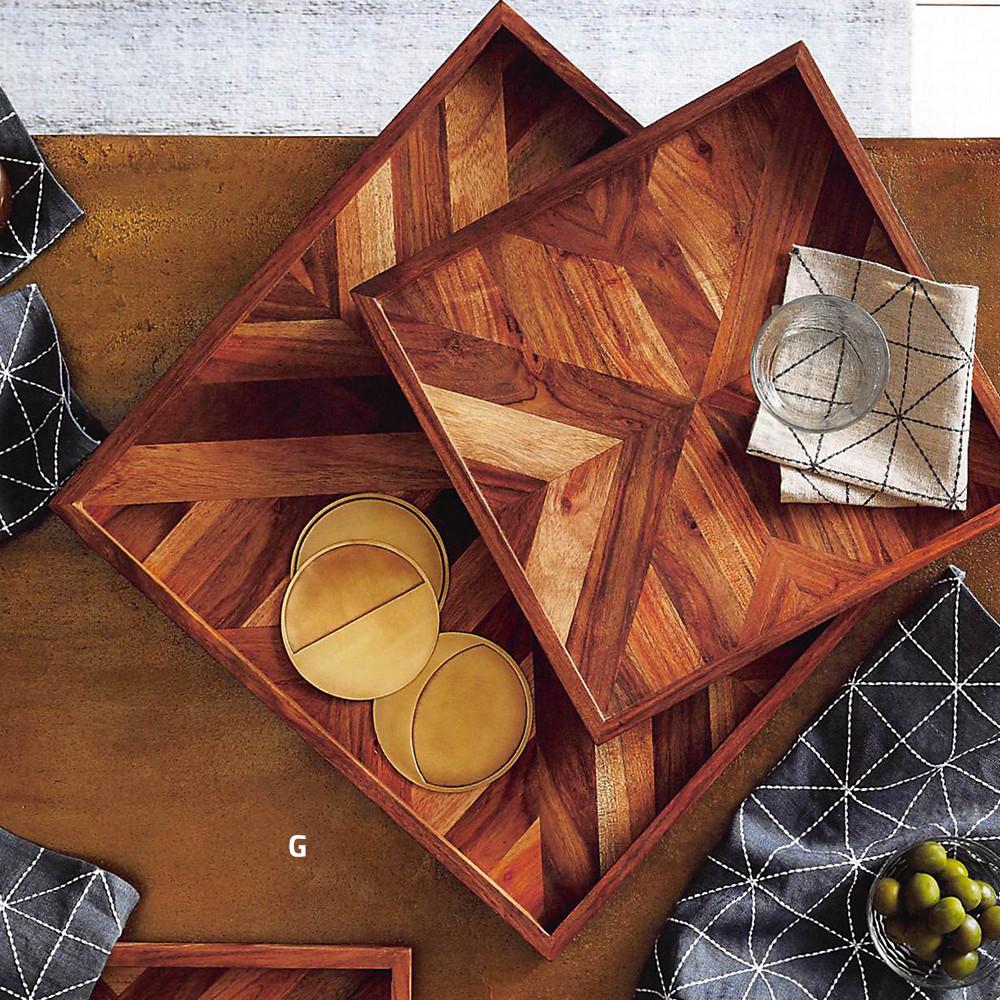 Roost Marquetry Trays - Set Of 3