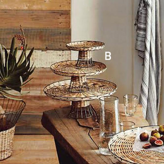 Roost Rattan & Iron Pedestals - Set Of 3