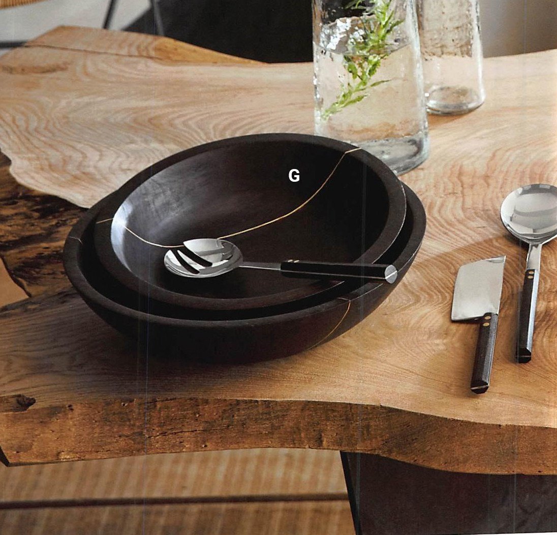Roost Ebonized Wood Bowls